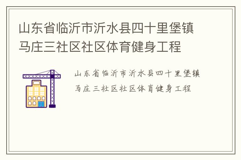 山東省臨沂市沂水縣四十里堡鎮馬莊三社區社區體育健身工程