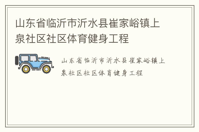 山東省臨沂市沂水縣崔家峪鎮上泉社區社區體育健身工程