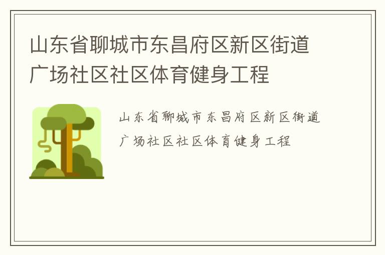山東省聊城市東昌府區新區街道廣場社區社區體育健身工程