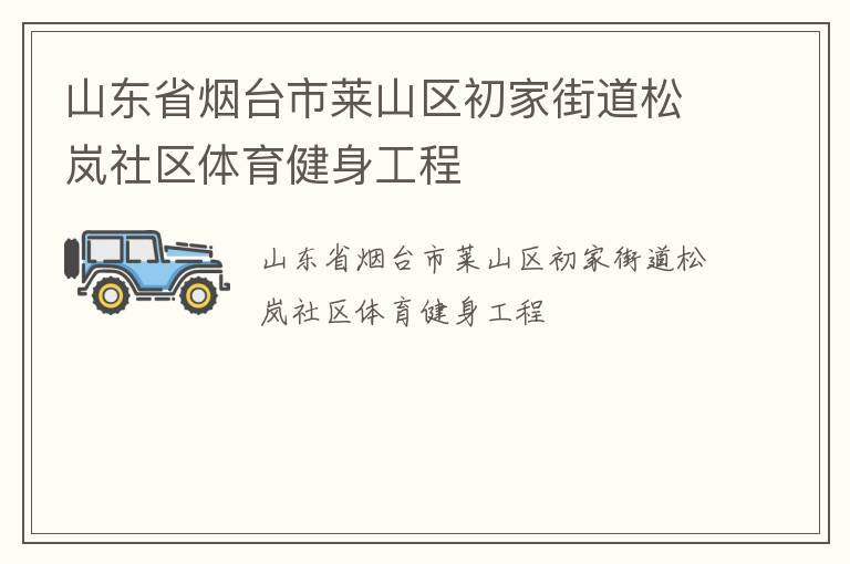 山東省煙臺市萊山區初家街道松嵐社區體育健身工程