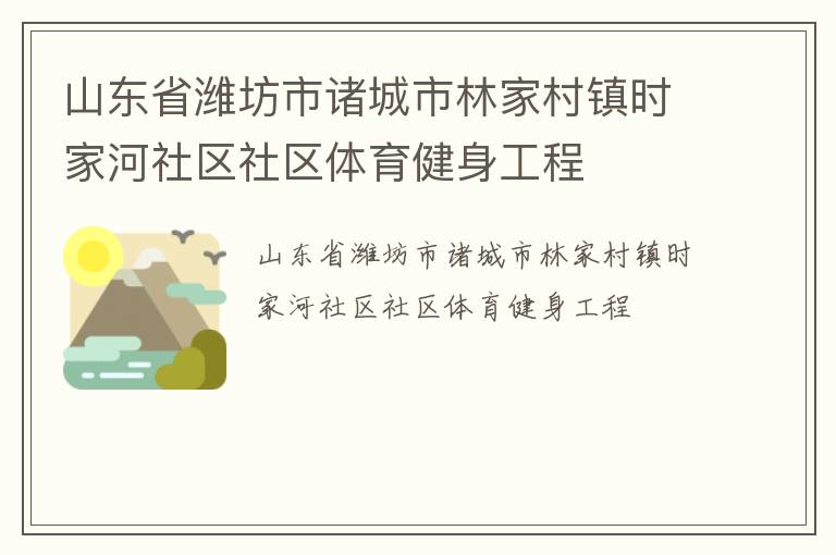 山東省濰坊市諸城市林家村鎮(zhèn)時(shí)家河社區(qū)社區(qū)體育健身工程
