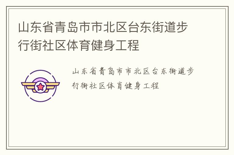 山東省青島市市北區(qū)臺(tái)東街道步行街社區(qū)體育健身工程