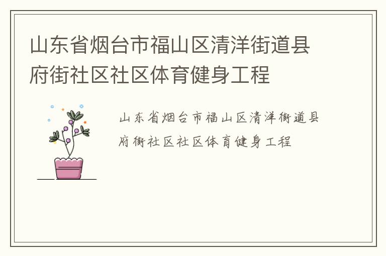 山東省煙臺市福山區清洋街道縣府街社區社區體育健身工程