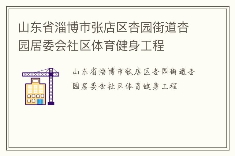 山東省淄博市張店區杏園街道杏園居委會社區體育健身工程