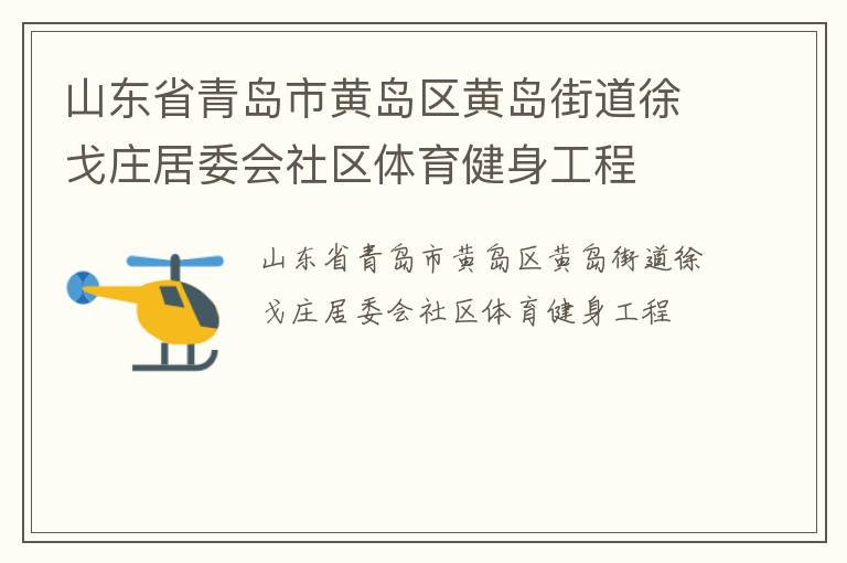 山東省青島市黃島區黃島街道徐戈莊居委會社區體育健身工程