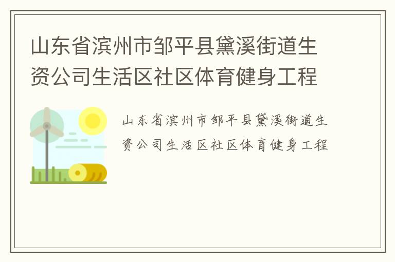 山東省濱州市鄒平縣黛溪街道生資公司生活區社區體育健身工程
