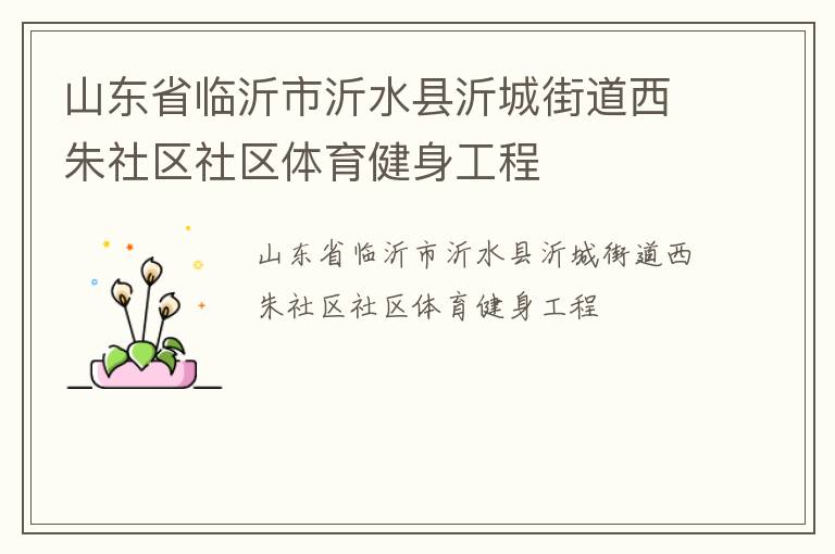 山東省臨沂市沂水縣沂城街道西朱社區社區體育健身工程
