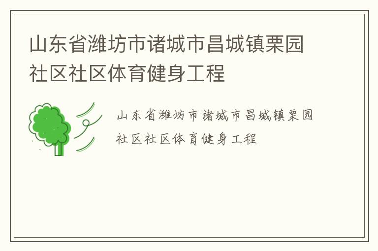 山東省濰坊市諸城市昌城鎮栗園社區社區體育健身工程