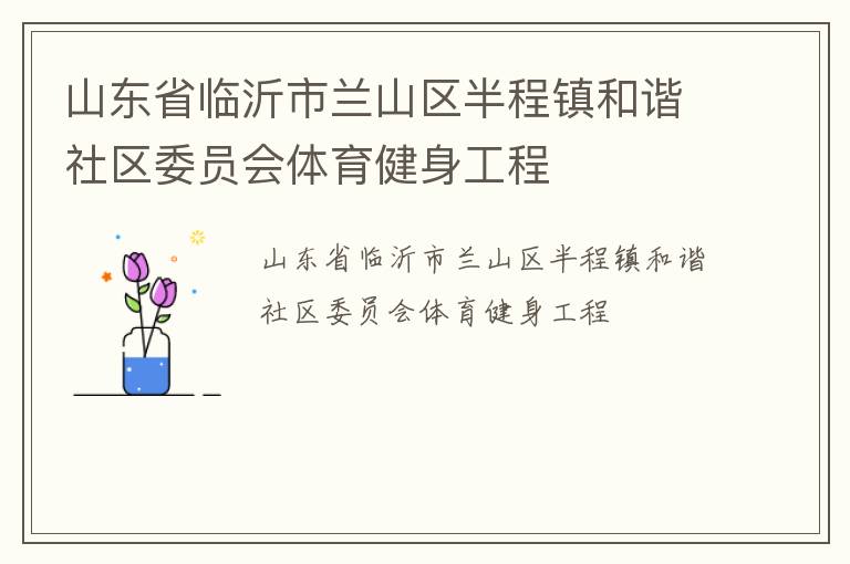 山東省臨沂市蘭山區半程鎮和諧社區委員會體育健身工程
