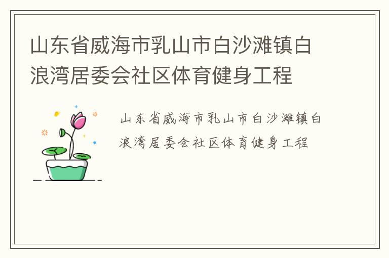 山東省威海市乳山市白沙灘鎮白浪灣居委會社區體育健身工程