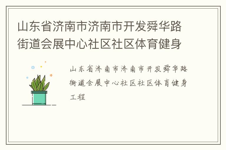 山東省濟南市濟南市開發舜華路街道會展中心社區社區體育健身工程