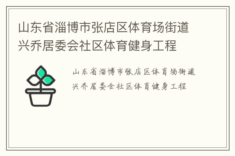 山東省淄博市張店區(qū)體育場街道興喬居委會(huì)社區(qū)體育健身工程