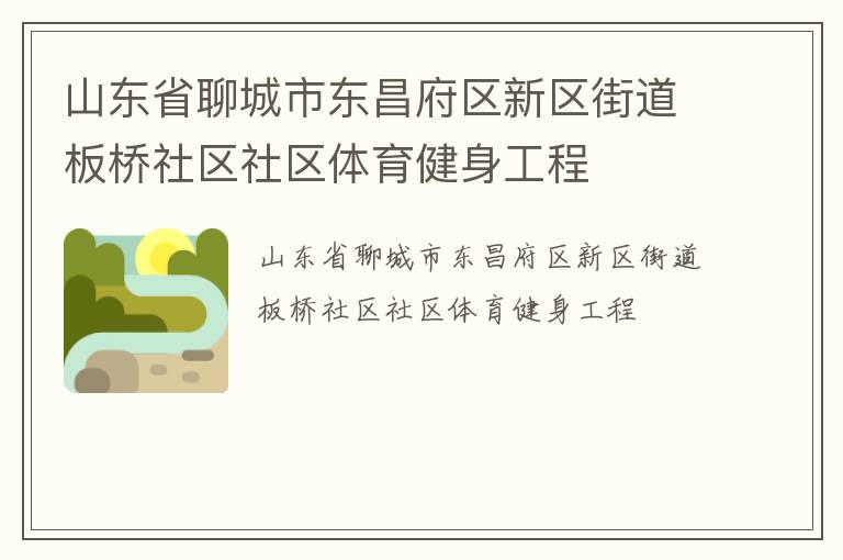 山東省聊城市東昌府區新區街道板橋社區社區體育健身工程