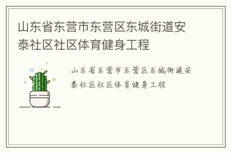 山東省東營市東營區東城街道安泰社區社區體育健身工程