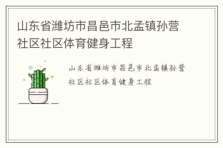 山東省濰坊市昌邑市北孟鎮孫營社區社區體育健身工程