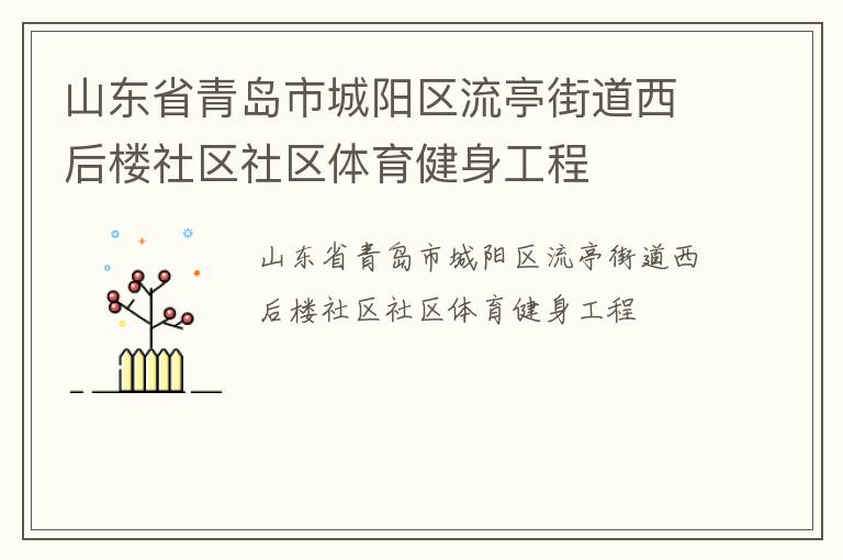 山東省青島市城陽區流亭街道西后樓社區社區體育健身工程