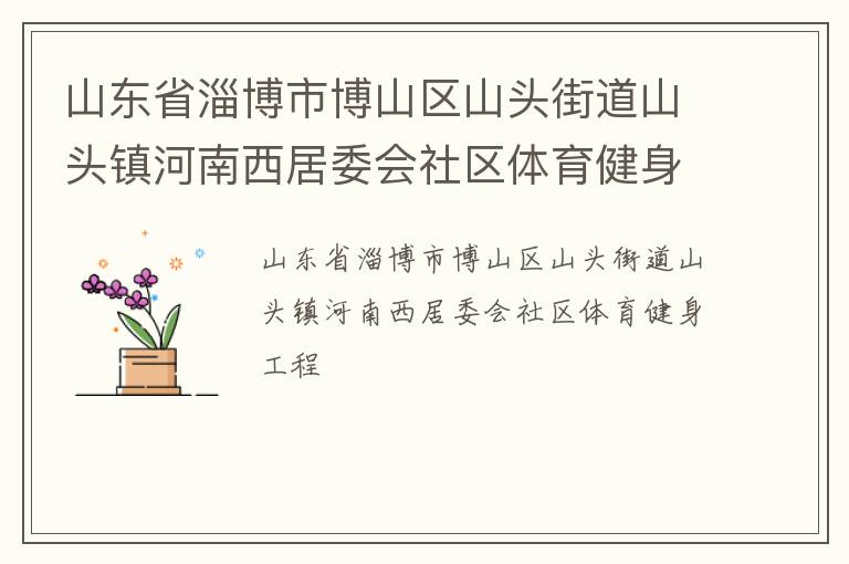 山東省淄博市博山區山頭街道山頭鎮河南西居委會社區體育健身工程