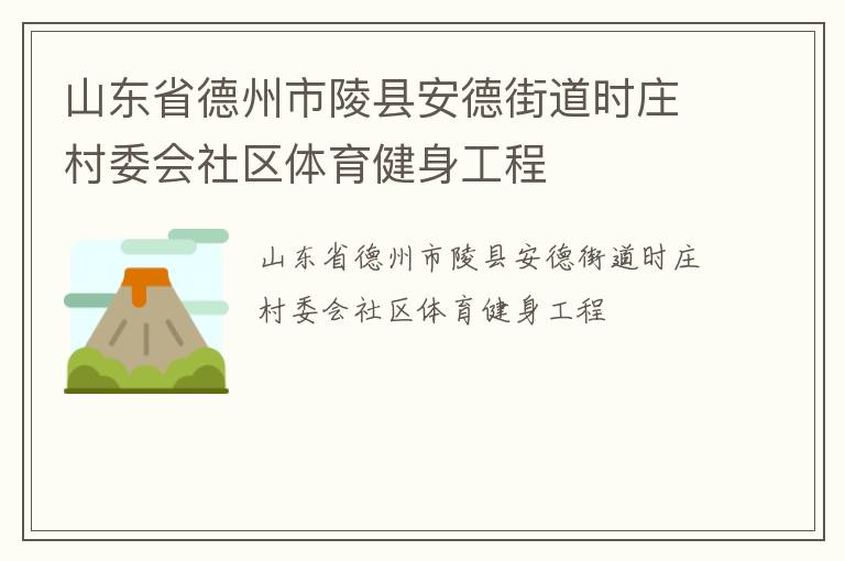 山東省德州市陵縣安德街道時莊村委會社區體育健身工程