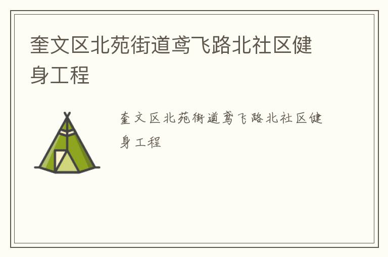 奎文區北苑街道鳶飛路北社區健身工程