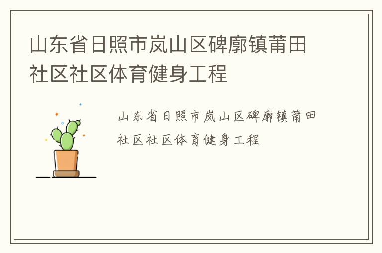 山東省日照市嵐山區碑廓鎮莆田社區社區體育健身工程