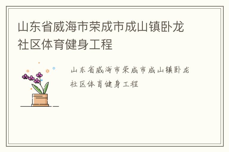 山東省威海市榮成市成山鎮臥龍社區體育健身工程