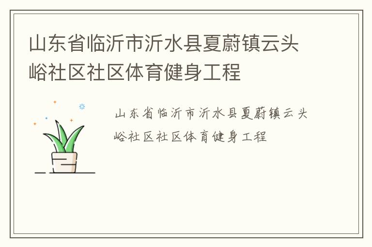山東省臨沂市沂水縣夏蔚鎮云頭峪社區社區體育健身工程