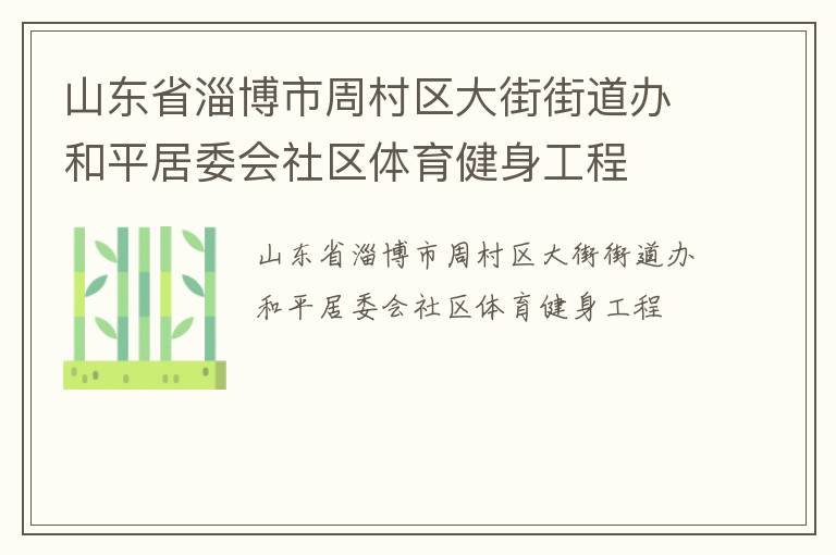 山東省淄博市周村區大街街道辦和平居委會社區體育健身工程