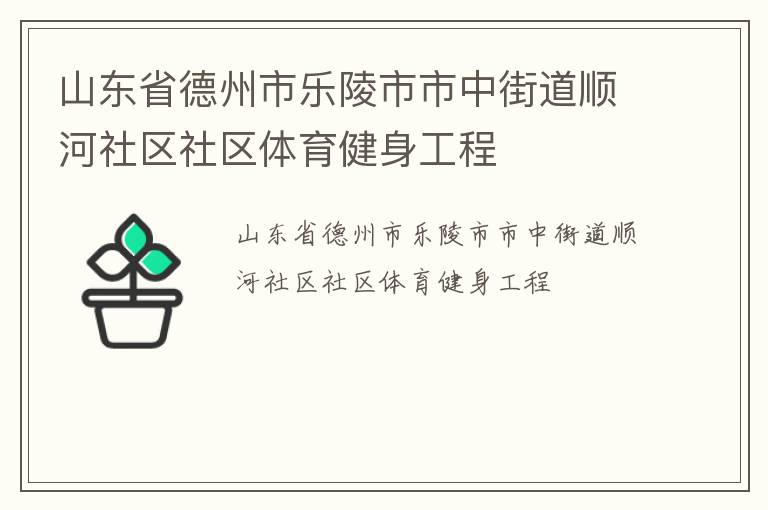 山東省德州市樂陵市市中街道順河社區社區體育健身工程