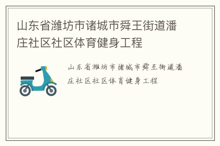 山東省濰坊市諸城市舜王街道潘莊社區社區體育健身工程