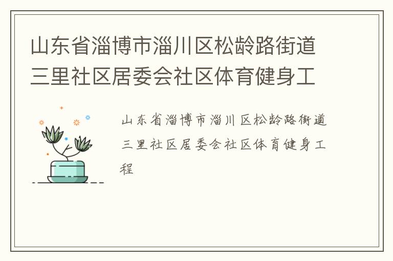 山東省淄博市淄川區松齡路街道三里社區居委會社區體育健身工程