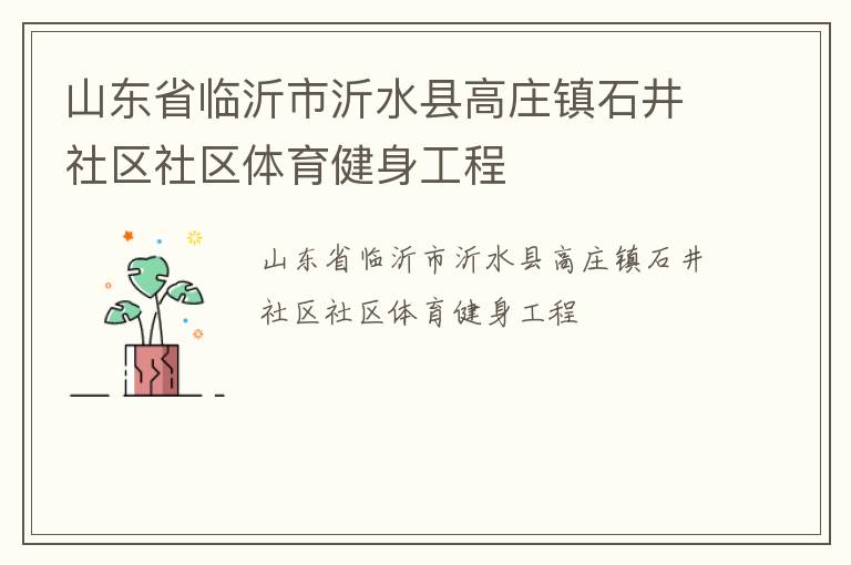 山東省臨沂市沂水縣高莊鎮石井社區社區體育健身工程