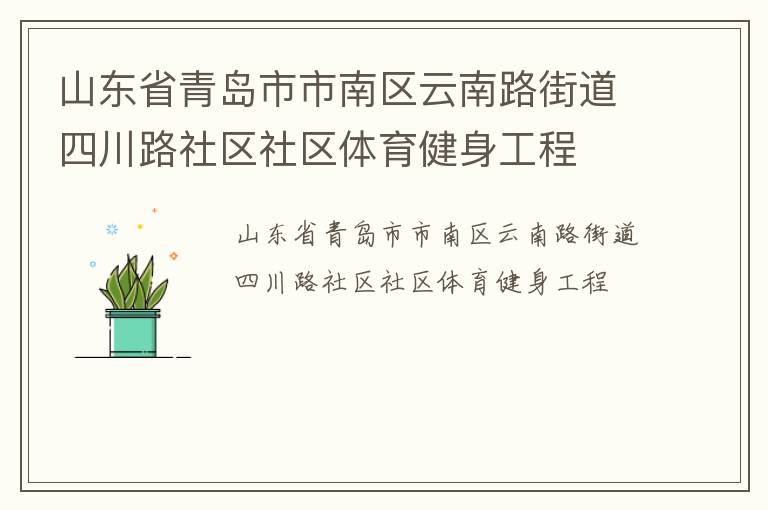 山東省青島市市南區云南路街道四川路社區社區體育健身工程