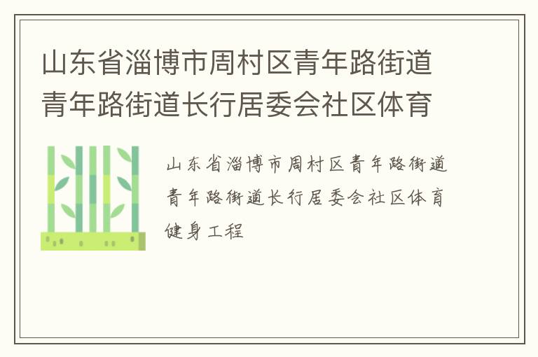山東省淄博市周村區青年路街道青年路街道長行居委會社區體育健身工程