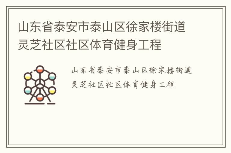 山東省泰安市泰山區徐家樓街道靈芝社區社區體育健身工程
