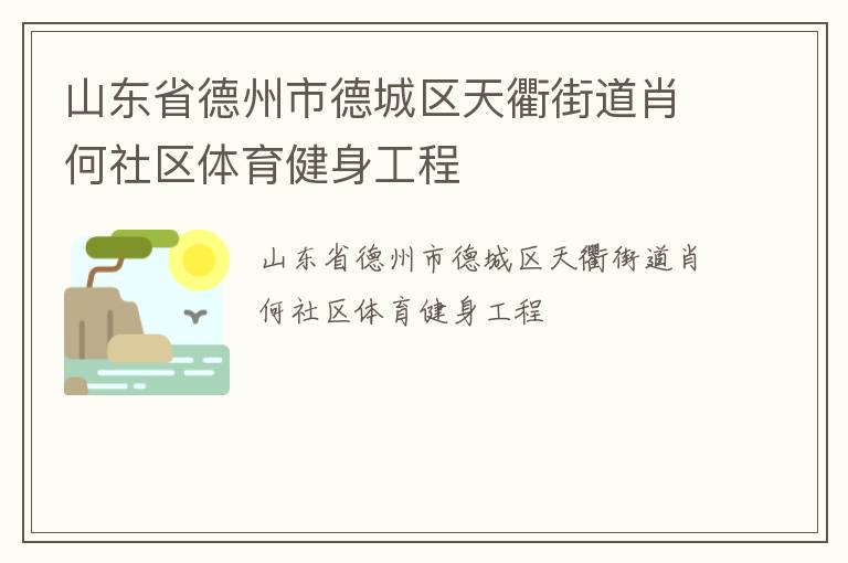 山東省德州市德城區天衢街道肖何社區體育健身工程