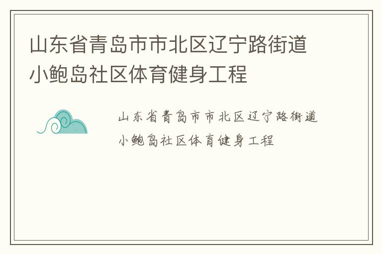 山東省青島市市北區遼寧路街道小鮑島社區體育健身工程