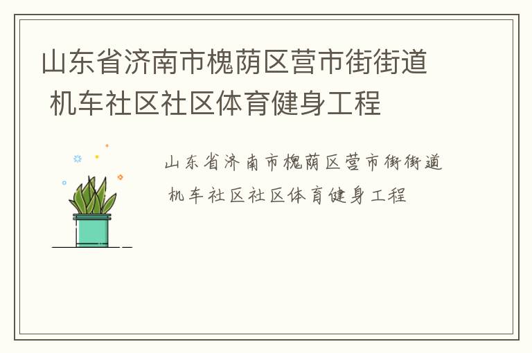 山東省濟南市槐蔭區營市街街道 機車社區社區體育健身工程