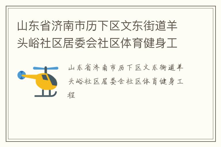 山東省濟南市歷下區文東街道羊頭峪社區居委會社區體育健身工程