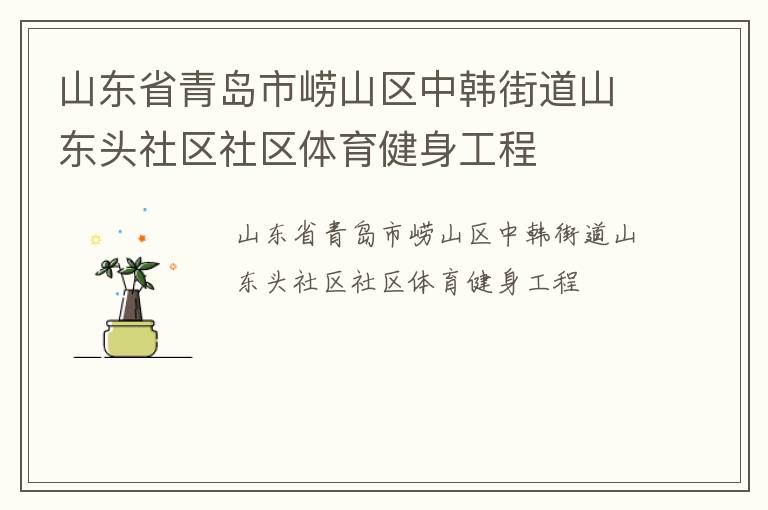 山東省青島市嶗山區中韓街道山東頭社區社區體育健身工程