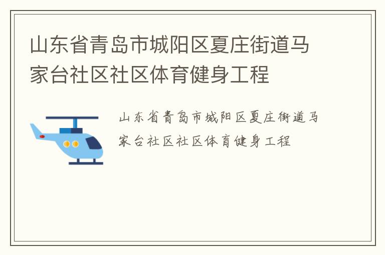 山東省青島市城陽區夏莊街道馬家臺社區社區體育健身工程