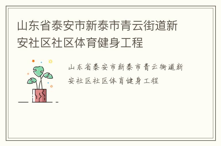 山東省泰安市新泰市青云街道新安社區社區體育健身工程