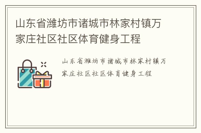 山東省濰坊市諸城市林家村鎮萬家莊社區社區體育健身工程