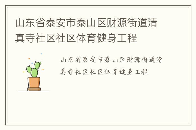 山東省泰安市泰山區財源街道清真寺社區社區體育健身工程
