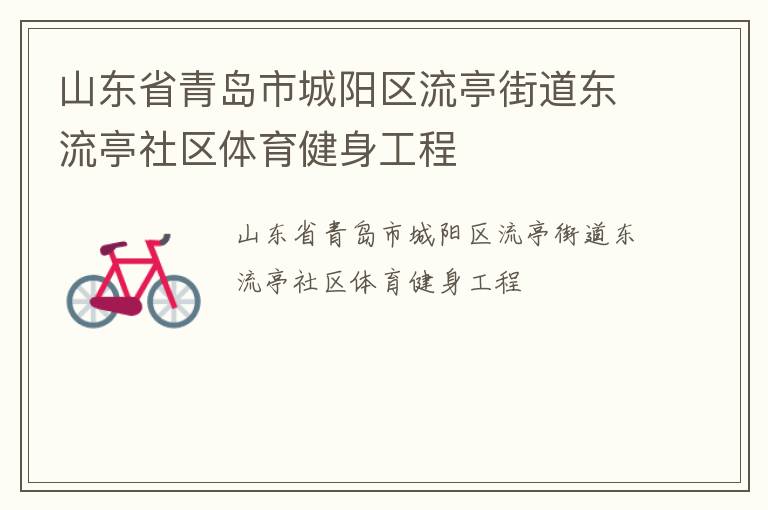 山東省青島市城陽(yáng)區(qū)流亭街道東流亭社區(qū)體育健身工程