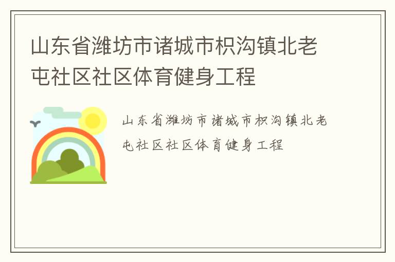 山東省濰坊市諸城市枳溝鎮北老屯社區社區體育健身工程