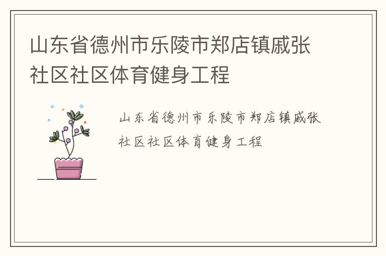 山東省德州市樂陵市鄭店鎮戚張社區社區體育健身工程