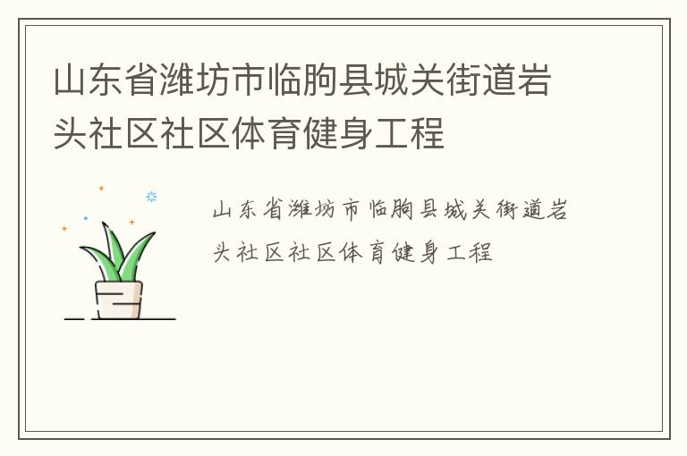 山東省濰坊市臨朐縣城關街道巖頭社區社區體育健身工程
