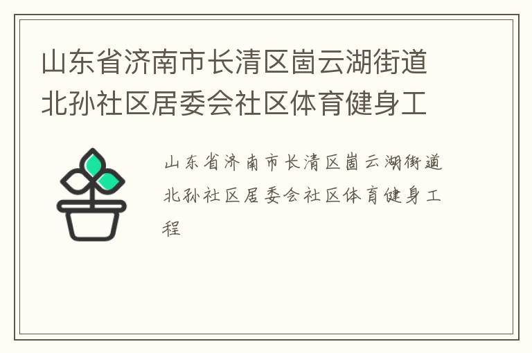 山東省濟(jì)南市長(zhǎng)清區(qū)崮云湖街道北孫社區(qū)居委會(huì)社區(qū)體育健身工程