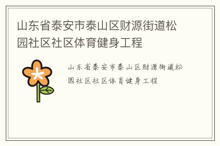 山東省泰安市泰山區財源街道松園社區社區體育健身工程