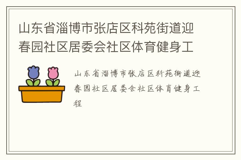 山東省淄博市張店區科苑街道迎春園社區居委會社區體育健身工程